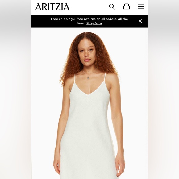 NWT Aritiza Wilfred Only Linen Slip Dress Sz Small White - Picture 3 of 6